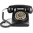 Sangyn Retro Rotary Landline Phones with Mechanical Ringer, Volume Control, Redial, No AC Power Required Vintage Corded Phones Old Fashioned Antique Telephone for Home Office for Decor
