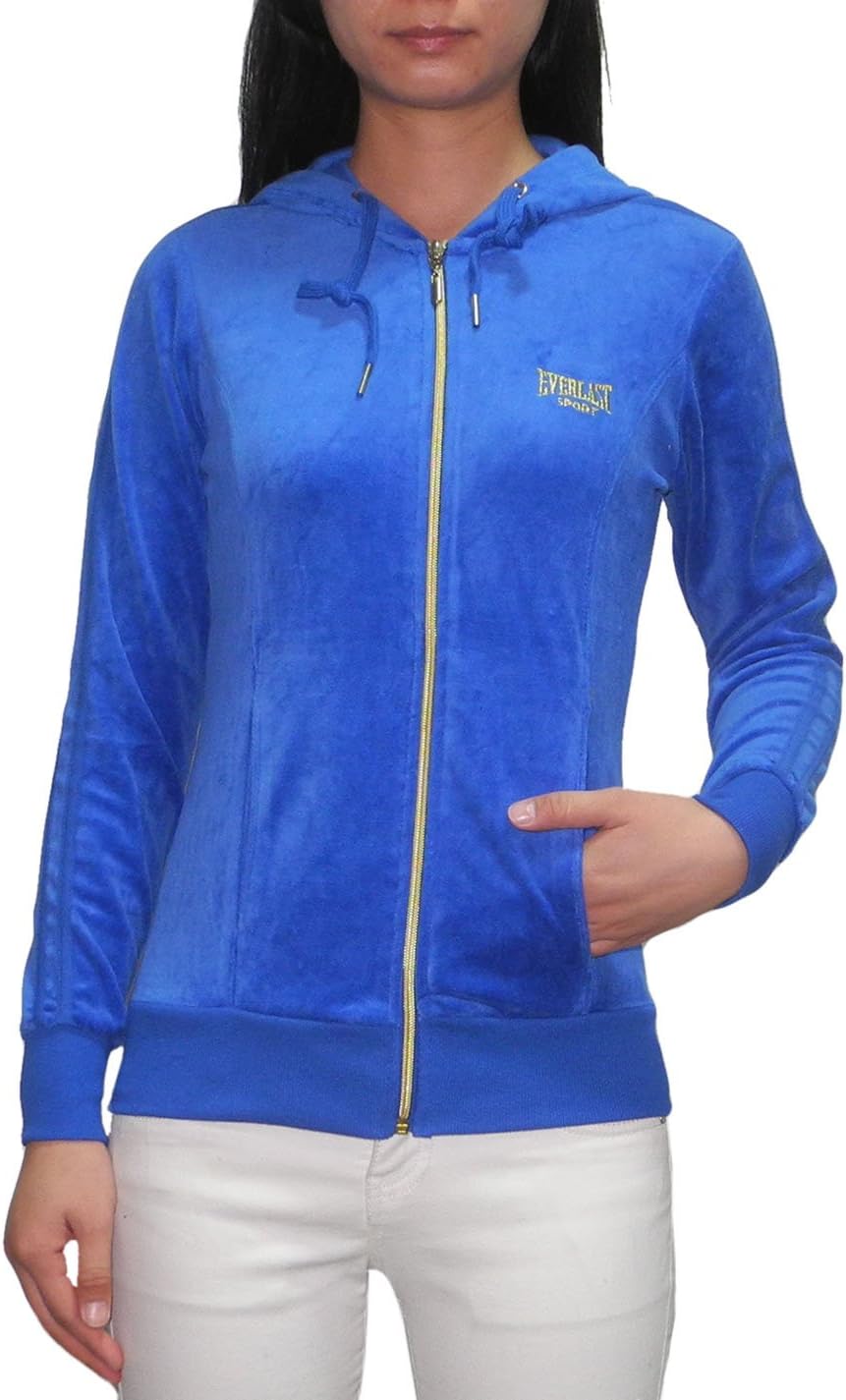 Womens Athletic Warm Zip-Up Velour Hoodie / Jacket