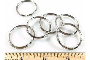 DANGEROUS THREADS Split Key Rings Steel Nickel Plate 1 1/4" Id 75 Pcs