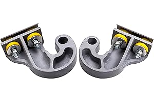 1 Pair LH & RH Lower Hood Pivot J Hook with Bolt Kit for Peterbilt 377 378 379 1304708R, 1304708L, Hood Hinge Pivot Bolt Bush