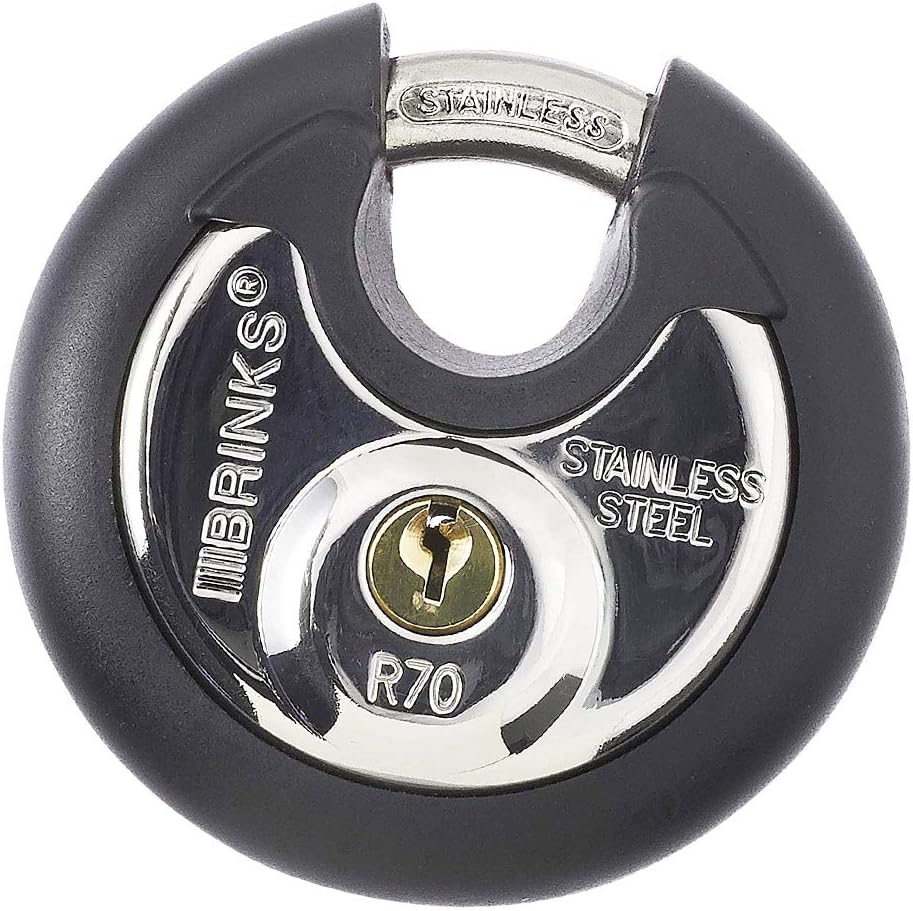 Brinks 673-70001 Commercial Discus Lock with Stainless Steel Shackle - Padlocks - 