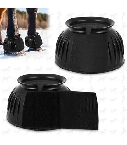 Rubber Bell Boots For Horses Equitack - Overreach Protection With Velcro, 6mm PVC (Purple, Cob Size) Lexel Over Reach Boots