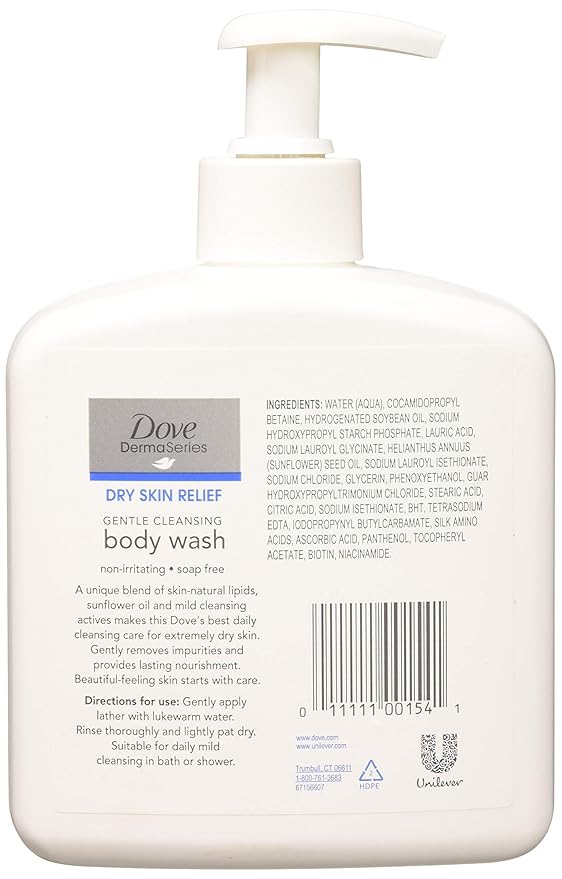 dermaseries dry skin relief gentle cleansing body wash