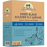 10lb Dried Black Soldier Fly Larvae Treat for Chickens More Calcium Than Mealworms,for Laying Hen,Wild Birds(10 Pound)