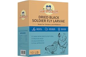 WORMSFARM 10lb Dried Black Soldier Fly Larvae Treat for Chickens More Calcium Than Mealworms,for Laying Hen,Wild Birds(10 Pound)