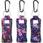 KUKEANVO Keychain Holder for Chapstick Lipstick Lip Gloss Cute Lip Balm Keychain Holder with Clip
