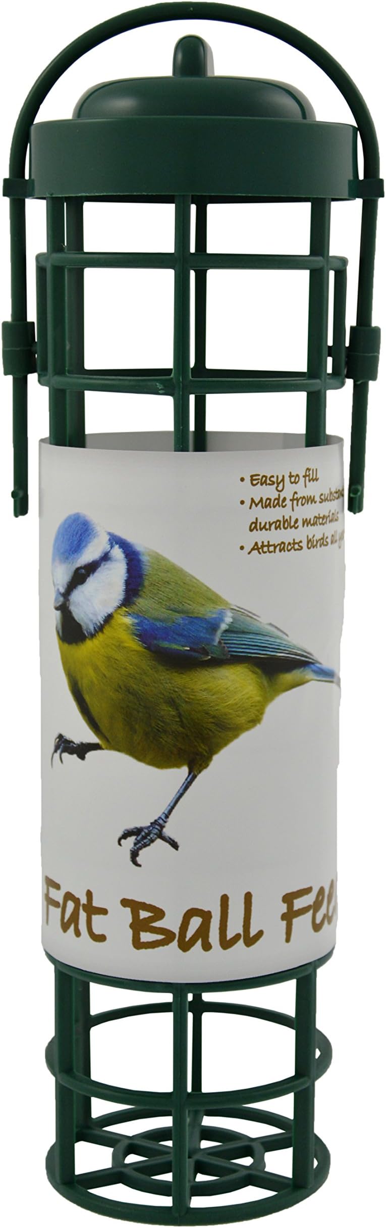 Green Jem Plastic Fat Ball Wild Bird Feeder Easy Fill Clean Garden Birds