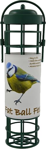 Green Jem Plastic Fat Ball Wild Bird Feeder Easy Fill Clean Garden Birds