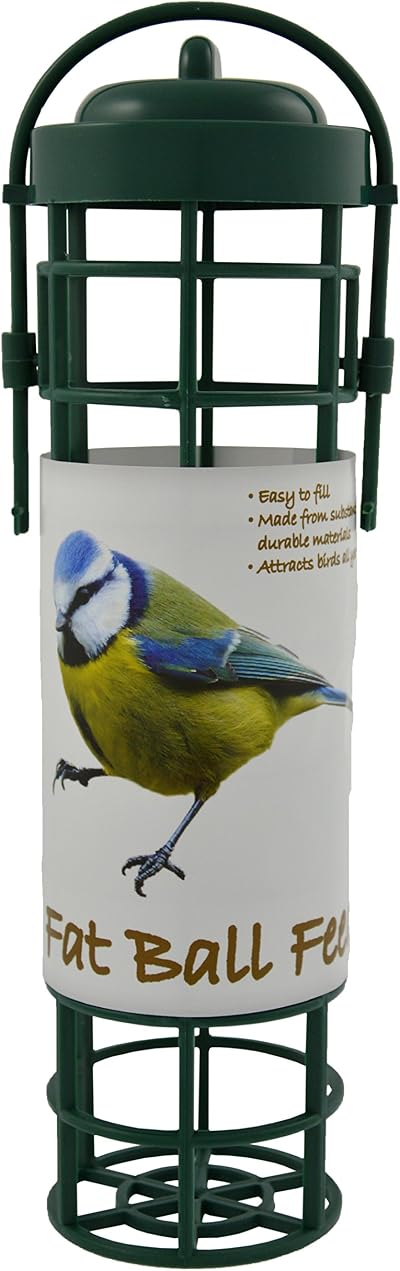 Green Jem Plastic Fat Ball Wild Bird Feeder Easy Fill Clean Garden Birds