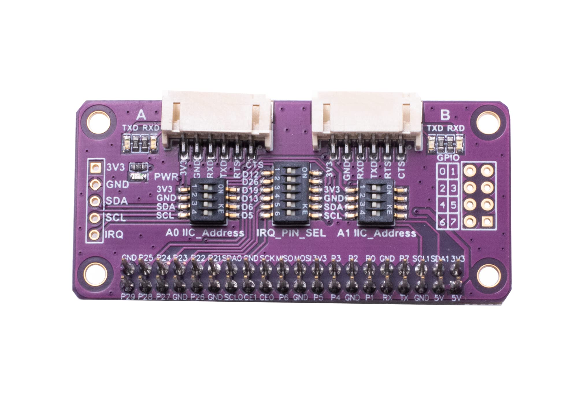 XICOOLEE Serial Expansion Module I2C Interface for Raspberry Pi, Adopts SC16IS752 Chip 8-bit I/O Expander 2-Channel UART 8 GPIOs Expansion, Slide Switch
