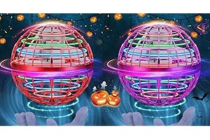NWLAEWR 2 Pack Flying Orb Ball Toy Flying Space Orb Magic Flying Ball Toy, 360° Rotating Hover Ball Cool Toy, Flying Spinner Toys Space Boomerang Ball with LED Lights for Kids Adult Christmas Birthday Gift