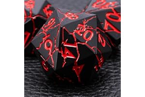 WEYANO D&D Metal Dice - Sharp Edge Set with Cracks - Polyhedral for D&D RPG & Dungeons and Dragons