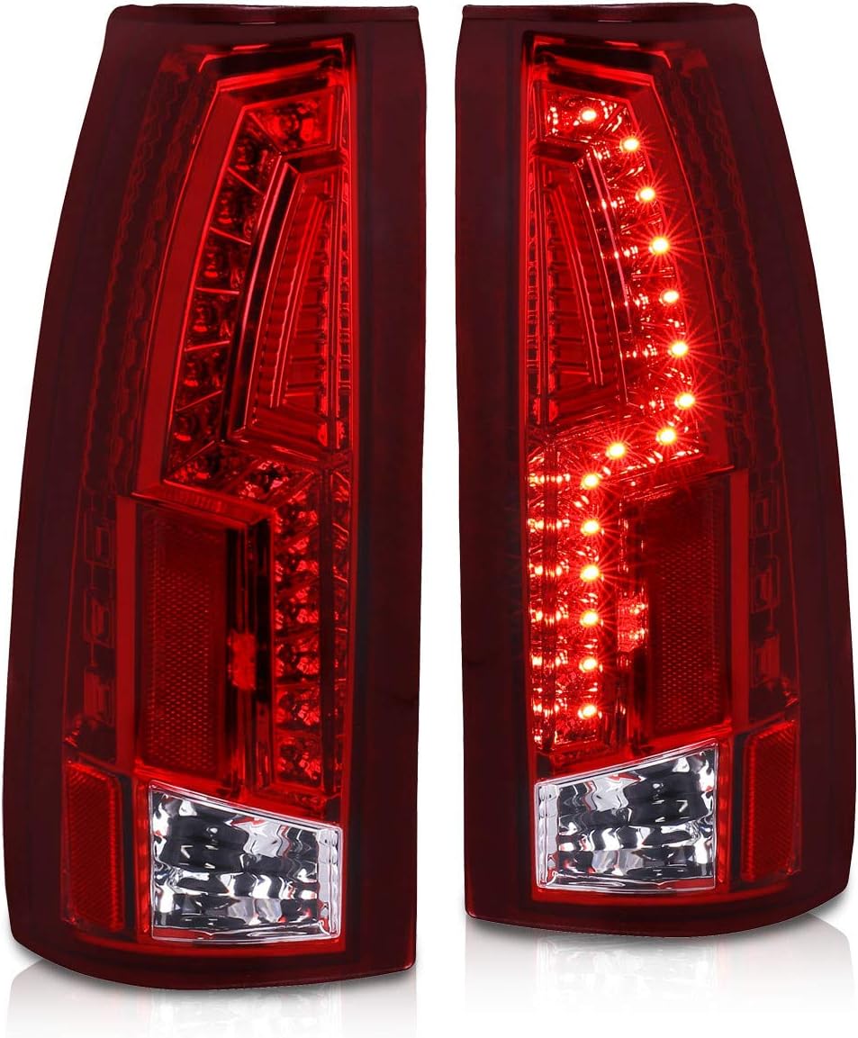 LED Replacement Tail Lights For Chevy C10 C/K 1500 2500 3500 (Red)