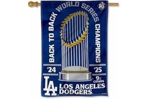 WINCRAFT Los Angeles Dodgers 2025 Back to Back World Champions Series House Banner Flag
