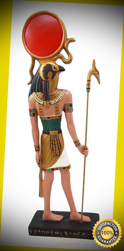 Amazon Com Karpp Classical Egypt God Of The Sky Sun Horus Ra Wadjet Staff Slim Profile Figurine Perfect Indoor Collectible Figurines Garden Outdoor
