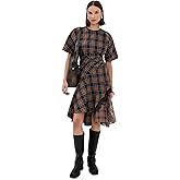 3.1 Phillip Lim Women's Short Sleeve Draped Dress with Organza Combo