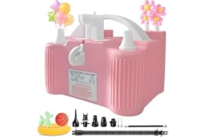 ZIZIELLA Balloon Pump Electric, 4-in-1 Portable Dual Nozzle 600W Air Pump for Balloons, High Power Balloon Blower for Latex 260q Foil Mylar Balloon Inflation Pool Floats Basketball Birthday Party
