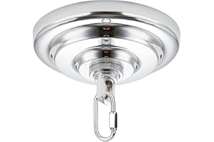 MAYOMAJO 5-5/16 Inches Light Canopy Kit with Heavy Duty, Replacement Cover Plate with Mounting Hardware for Chandelier, Pendant Light, Swag Light, Ceiling Fan, Flower Basket or DIY Projects (Chrome)