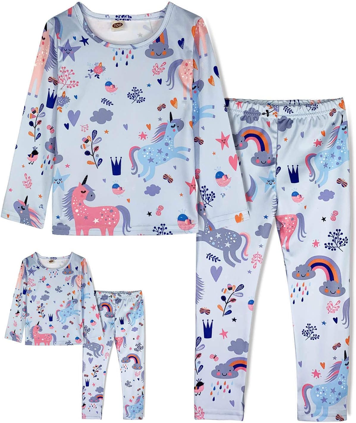 Girls' Matching Dinosaur Mermaid Unicorn Pyjama Sleepwear Set