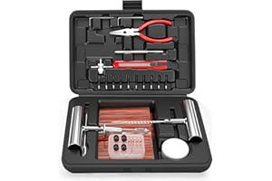 ORCISH Tire Repair Kit, 70 PCS Professional Heavy Duty Tire Plug Kit, Tire Patch Kit for Fix a Flat, Tubeless Tire Puncture Change Tool Kit for Car, Motorcycle, Truck, ATV, Tractor, RV, SUV, Trailer