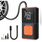 Jayrooot Tire Inflator Portable Air Compressor,150 PSI Cordless Bike Pump | For Car Tires, Bikes, Motorcycles and Balls; Auto Shut-off, Digital Display Pressure Gauge, Fast Inflation, LED Light