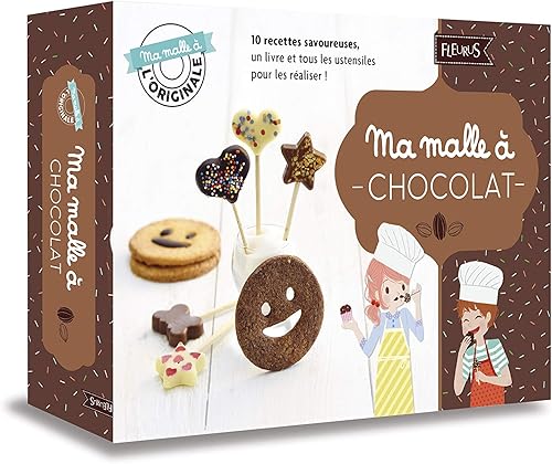 Download Ma malle à chocolat : Avec un moule à sucettes en silicone, 12 bâtonnets à sucettes en bois, un emporte-pièce à biscuits, une spatule en silicone avec un manche en bois PDF