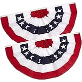 3x6 Ft 250th Anniversary Flag American Pleated Fan flags 4th of July Decorations Memorial Day Bunting Flags outdoor- Half Banner Patriotic flag USA porche Flags 2-Pack