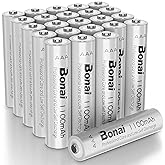 BONAI AAA Rechargeable Batteries 24 Pack, 1100mAh 1.2V Ni-MH High Capacity Triple A Battery