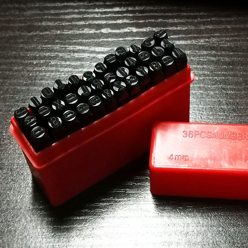 VIN Serial ID TAG Plate Data Blank CAR Truck HOT Rod Equipment Trailer 4mm Number & Letter Stamp Punch Set(4mm Number)
