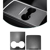 Carbon Fiber Pattern Center Console Cover, ABS Center Console Panel Interior Decoration Wrap Kit Compatible with Tesla Model 3 and Model y (matte carbon fiber pattern)