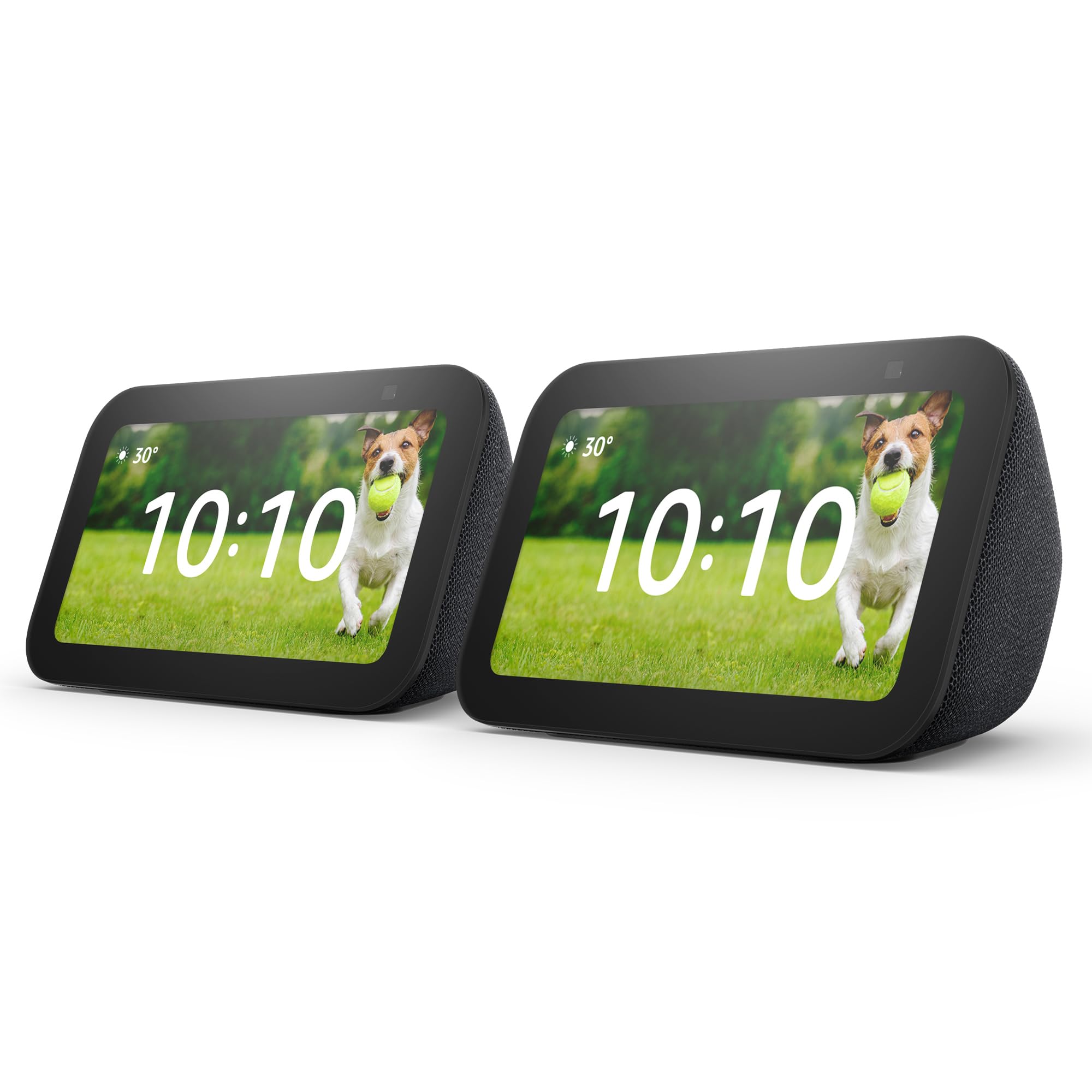 Echo Show 5 (Neueste Generation) | Kompakter smarter Touchscreen zum Steuern deines Smart Homes und mehr | Anthrazit, mit Alexa+ Early Access (Packung mit 2)