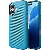 ZAGG Luxe Snap Case for iPhone 16 - MagSafe Wireless Charging, 10ft Drop Protection, Eco-Friendly, Graphene Reinforced, Ripple Design, River Blue