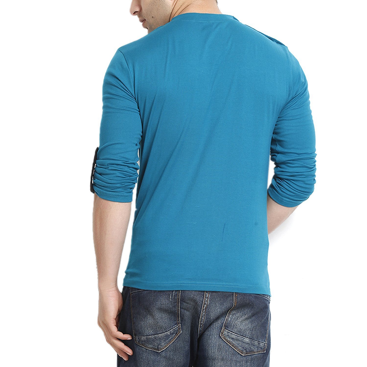 gritstones men's cotton t-shirt gsfs60208turq