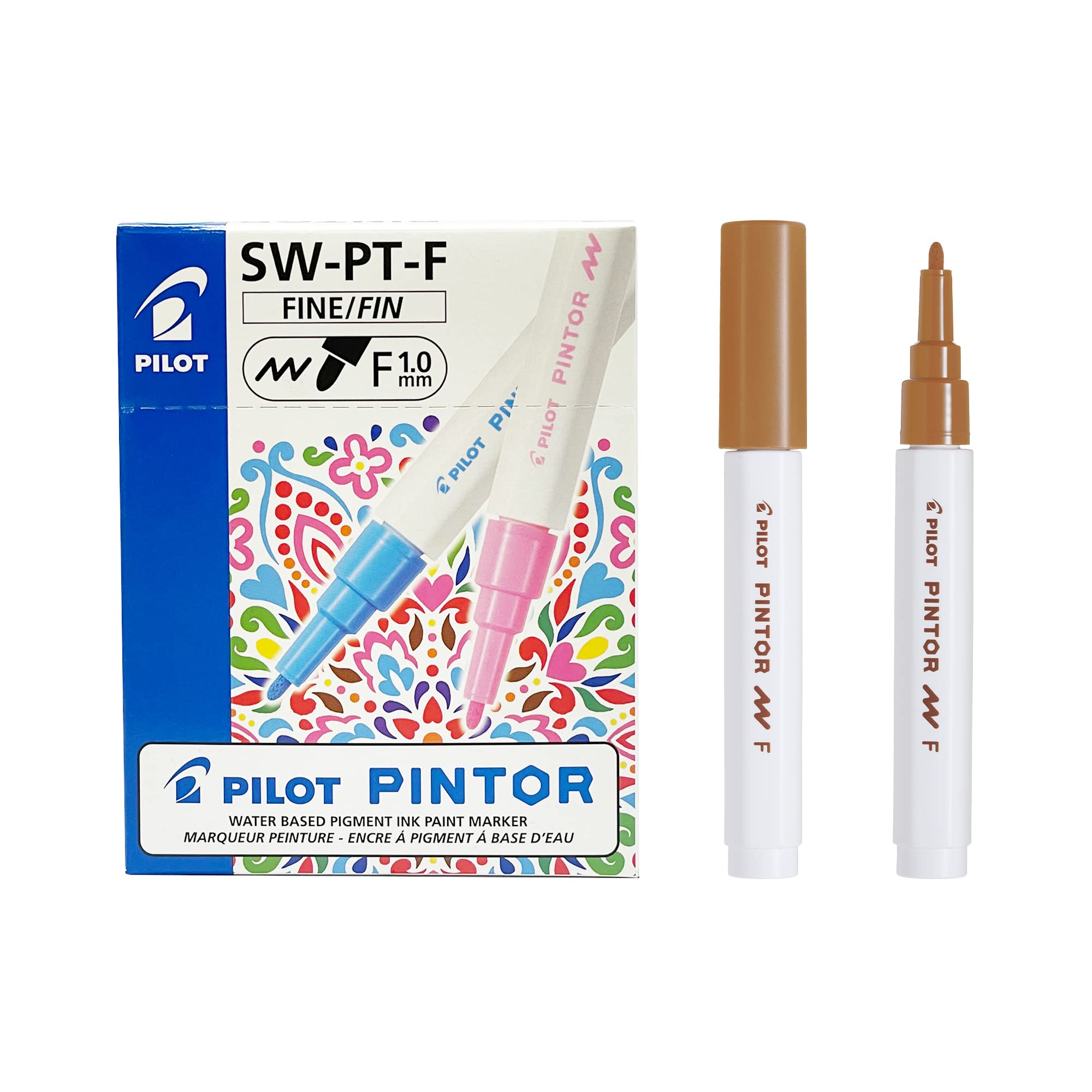 Pilot Pintor Fine Line Bullet Paint Marker 2.9mm Tip- Brown (Pack of 6)