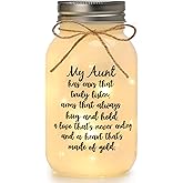 Maracco Aunt Gifts from Niece Nephew, Mason Jar Night Lights Birthday Gifts for Aunts, Auntie Gift Ideas, Best Aunt Ever Gift, Great Favorite Auntie Mason Jar (30oz)