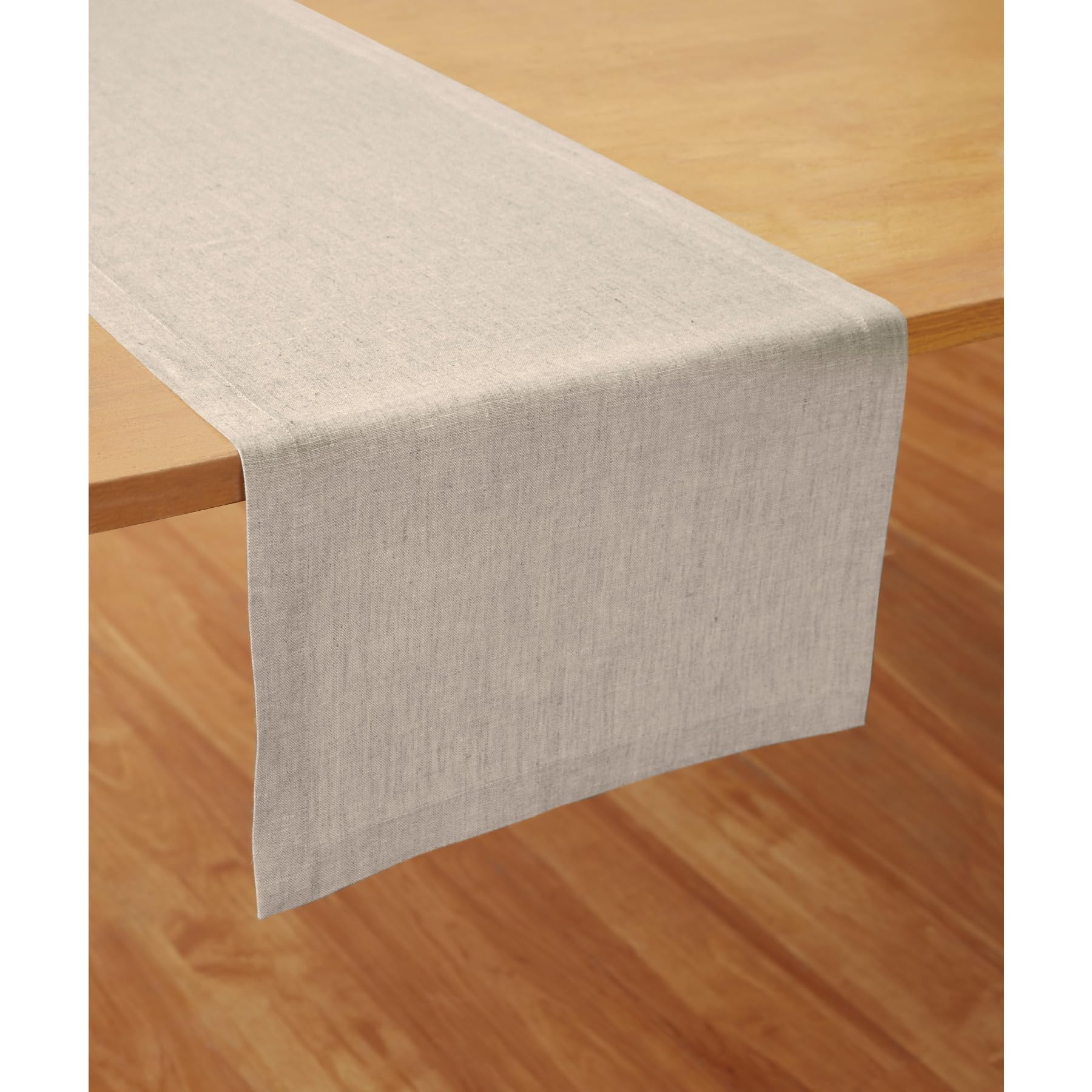 Solino Home Linen Light Natural Table Runner 120 Inches Long - 100% Pure Linen Dining Table Runner 14 x 120 Inch for Summer - Diana Medium Weight