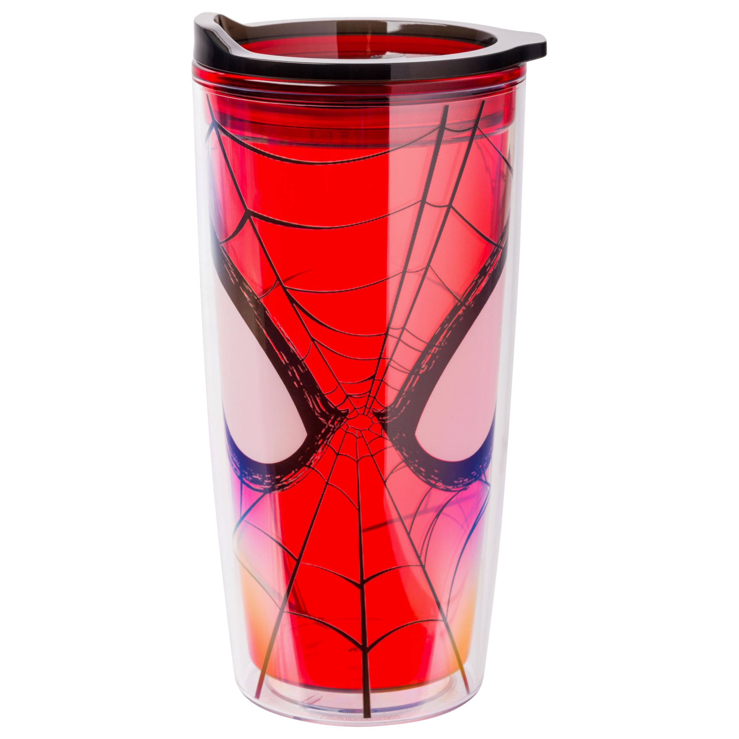 Photo 1 of Silver Buffalo Marvel Spiderman Double Wall Travel Tumbler with Slide Close Lid, 20 Ounces