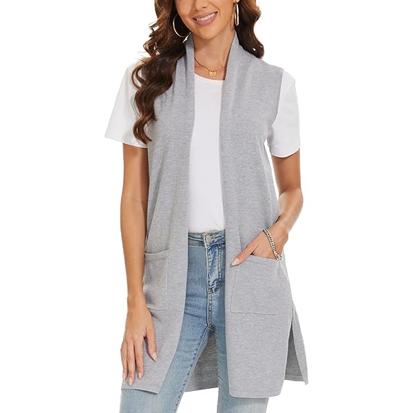 NUFIWI Women's Ribbed Button Down Vest - Sleeveless Crew Neck Summer Casual Top