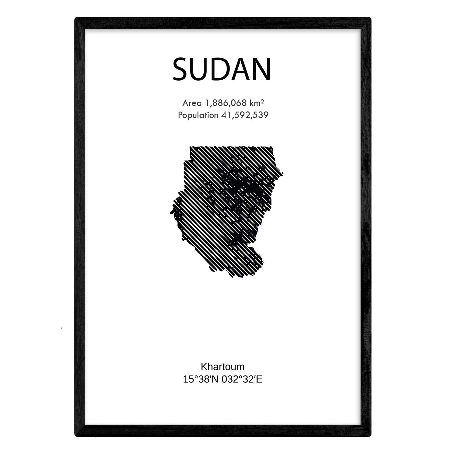 Nacnic Poster Sudan. Sheets of countries and continents. A3 size