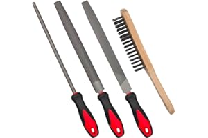 VASTOOLS Bastard Cut Metal Files,10In. Half Round,Flat,Round,American Pattern Files,High Carbon Hardened Steel,Deeply Quenche