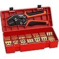 PEBA Spade Terminal Crimping Tool Kit, AWG 24-14 Crimper for Quick Disconnect, Male & Female Non-Insulated Terminals 0.110"-0.250"