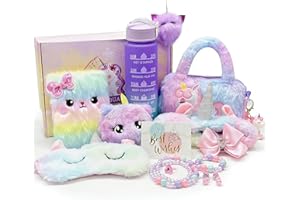 Seyaom Unicorn Gifts for Girls Age 4-12, Unicorn Stuffed Toys Set Christmas Birthday Gifts with Plush Diary Headband Eye Mask