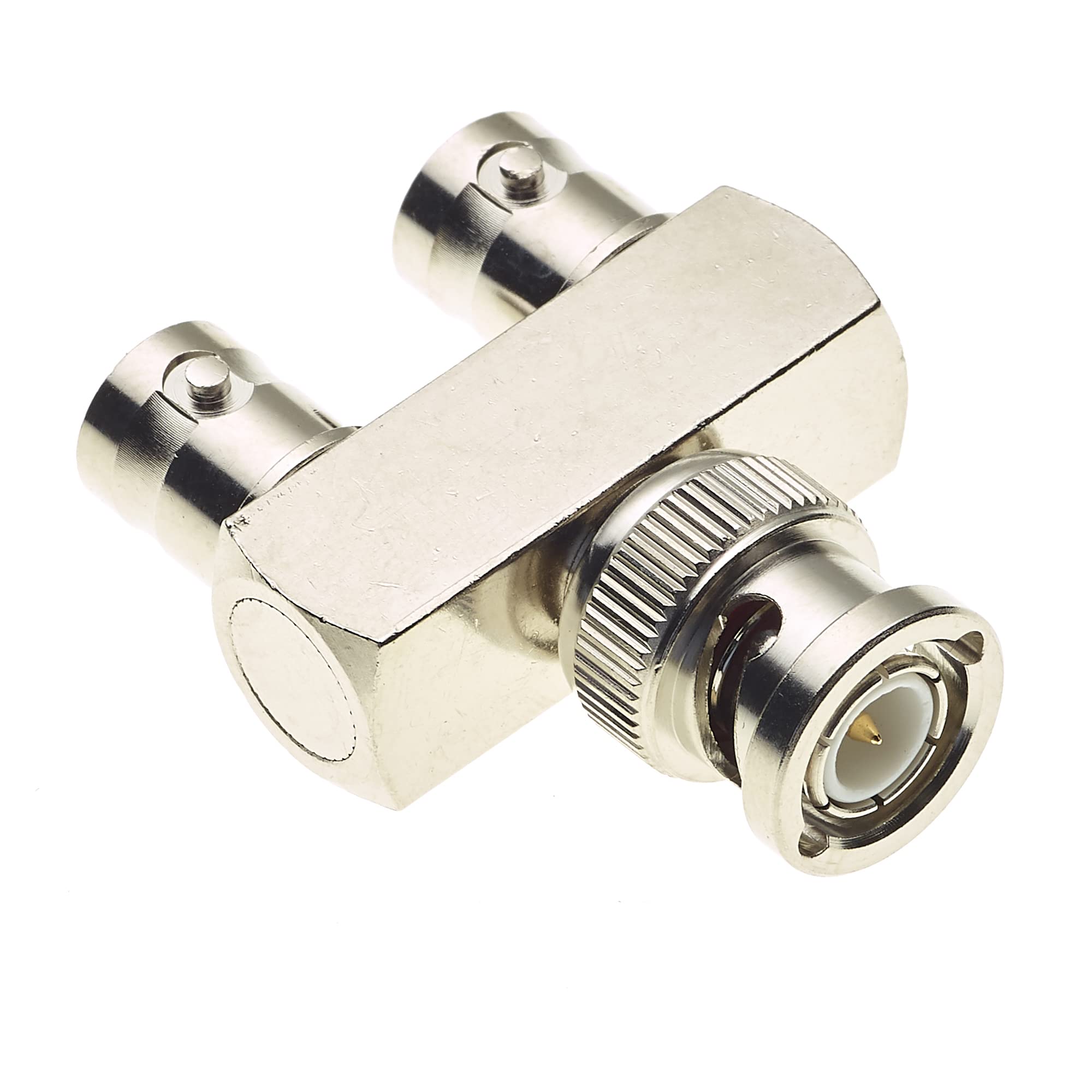 Keple BNC Connectors for CCTV and Video | Splitter Adapter From Male Plug to Dual Female Socket Coaxial | T Straight Adapter — image 1