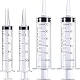 Large Plastic Syringe for Scientific Labs 4 Pack Measuring Syringe Tools Dispensing Multiple Uses (20 ml and 60 ml)
