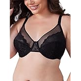 Minimizer Bras for Women Lifting Full Coverage Underwire Lace Bras Plus Size Unlined Breathable Bra for Heavy Breast