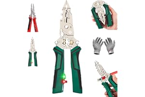 16 in 1 Wire Stripper Twister, Foldable Stainless Steel Wire Stripper,Electrician Tool with Cutting, Stripping, Twisting & Ca