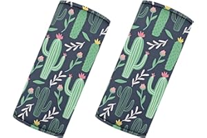 BIGCARJOB 2 Pieces Cactus Travel Accessories Set,Personalized Cactus Flower Print Luggage Handle Covers for Suitcase Women Girls Suitcase Grip Gloves Luggage Makers Covers Wraps