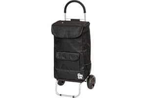 dbest products Cooler Trolley Dolly, Black Insulated cooler bag folding collapsible rolling shopping grocery tailgating bbq beer ice cart 14" x 17" x 38"