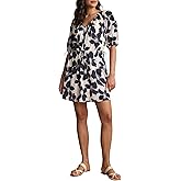 VELVET BY GRAHAM & SPENCER Women's Hazel Printed Voile Dress, Asul, Large