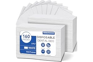 160 Pack Disposable Dental Bibs 13"x18", 3-Ply Waterproof Tattoo Bibs Sheet for Nail Salon, Dental Clinic, Feeding, Tattoo Sh